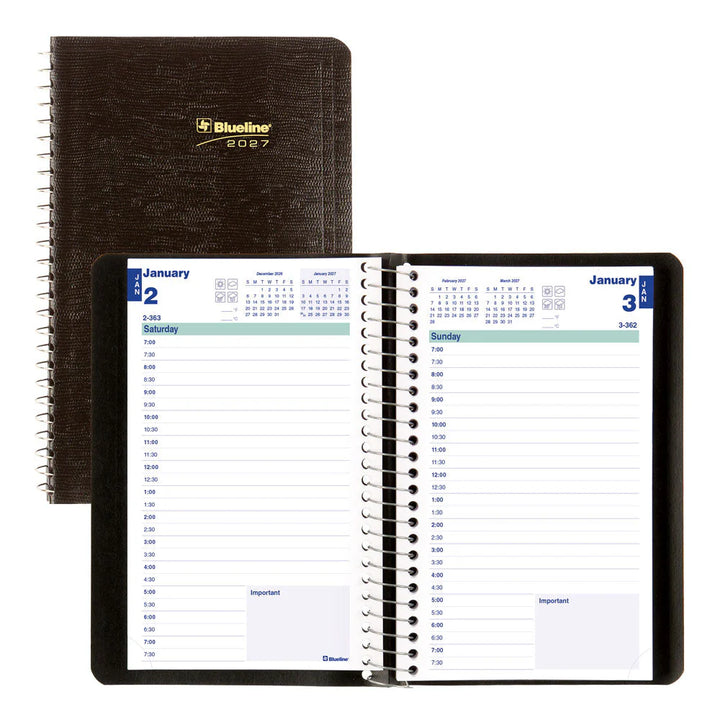 BLUELINE- 2027 Essential Daily Planner - Appointment Book - English -  Black - C1504.81T