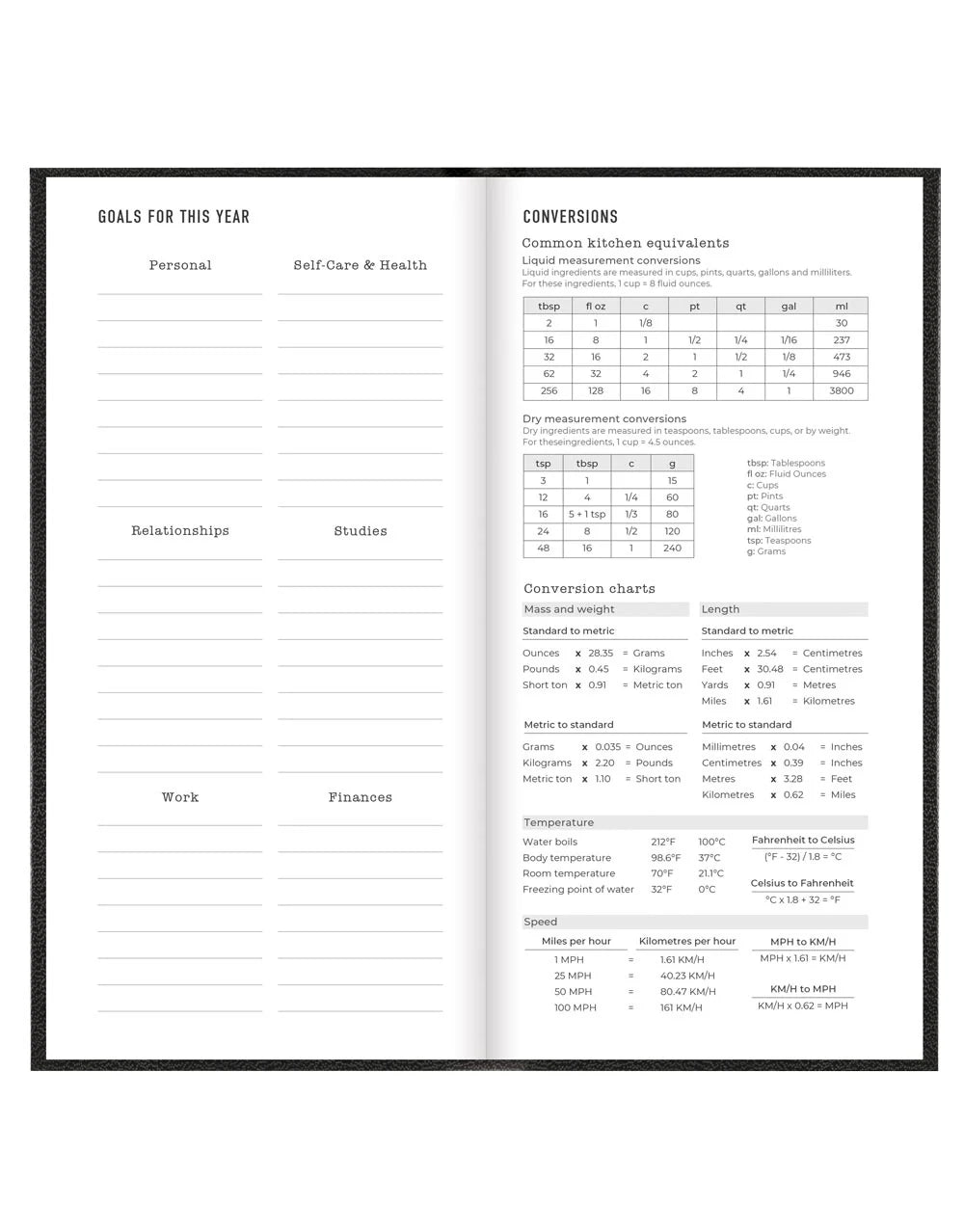 Letts of London - 2026 Principal Weekly Planner - Compact Week-to-View - Multilanguage - Black