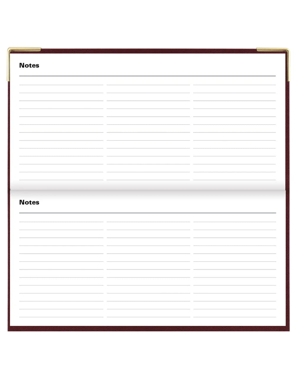 Letts of London - 2026 Slim Weekly Planner with Appointments - Landscape Week-to-View - Burgundy