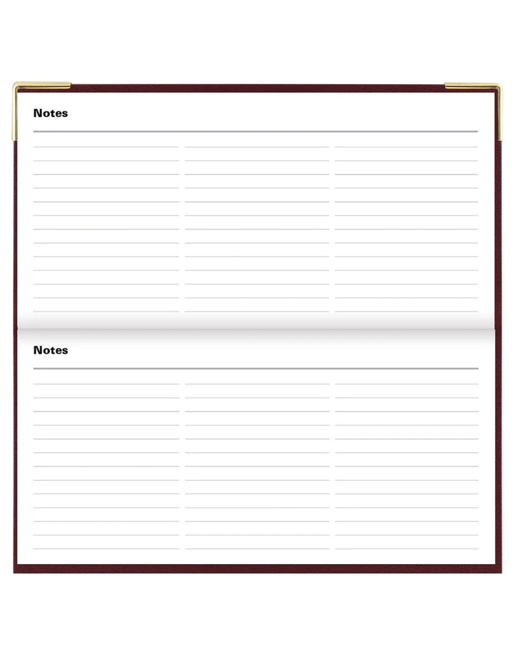 Letts of London - 2026 Slim Weekly Planner with Appointments - Landscape Week-to-View - Burgundy