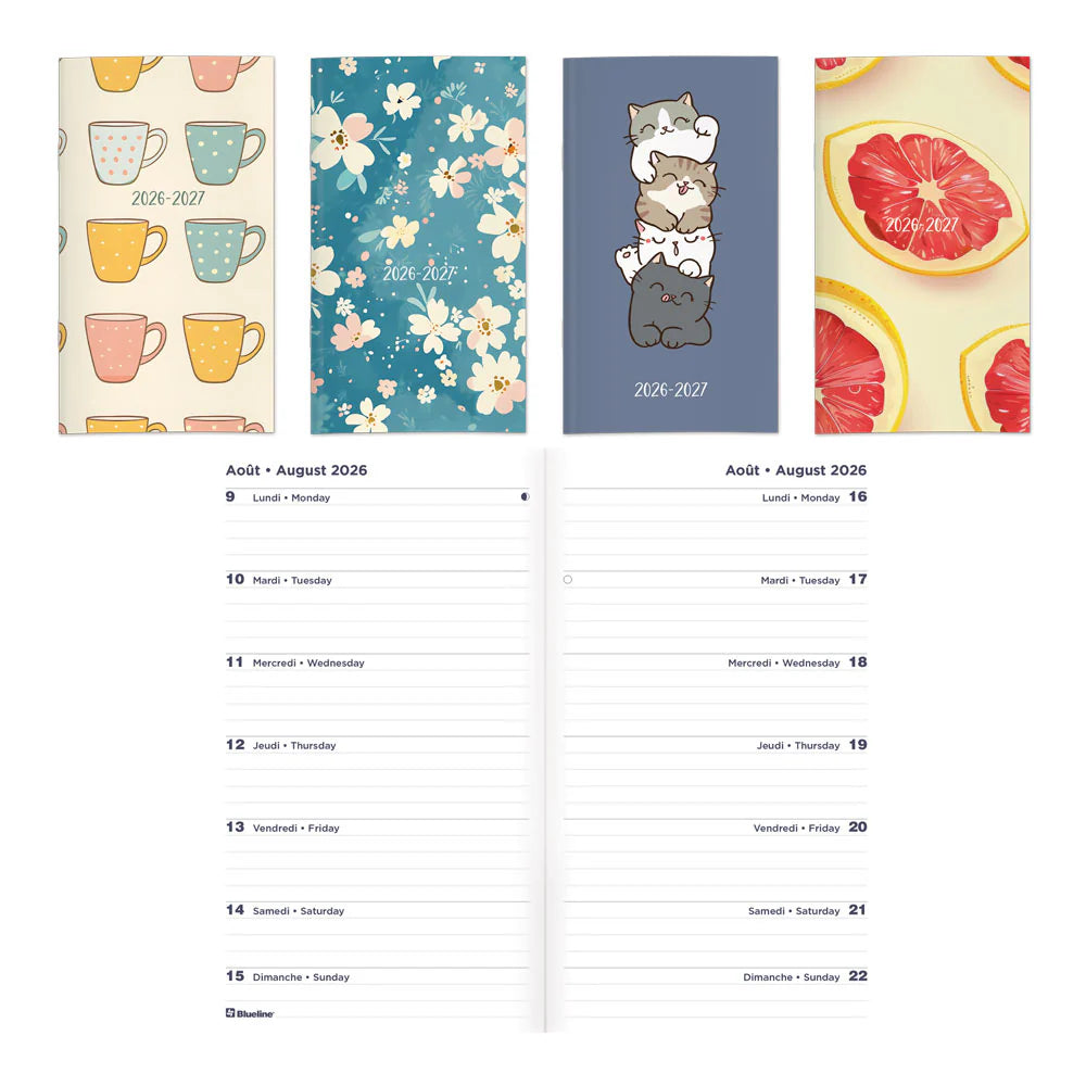 Blueline - 17-Month Two-Week Pocket Planner - 2026-2027 - Bilingual - Assorted Designs