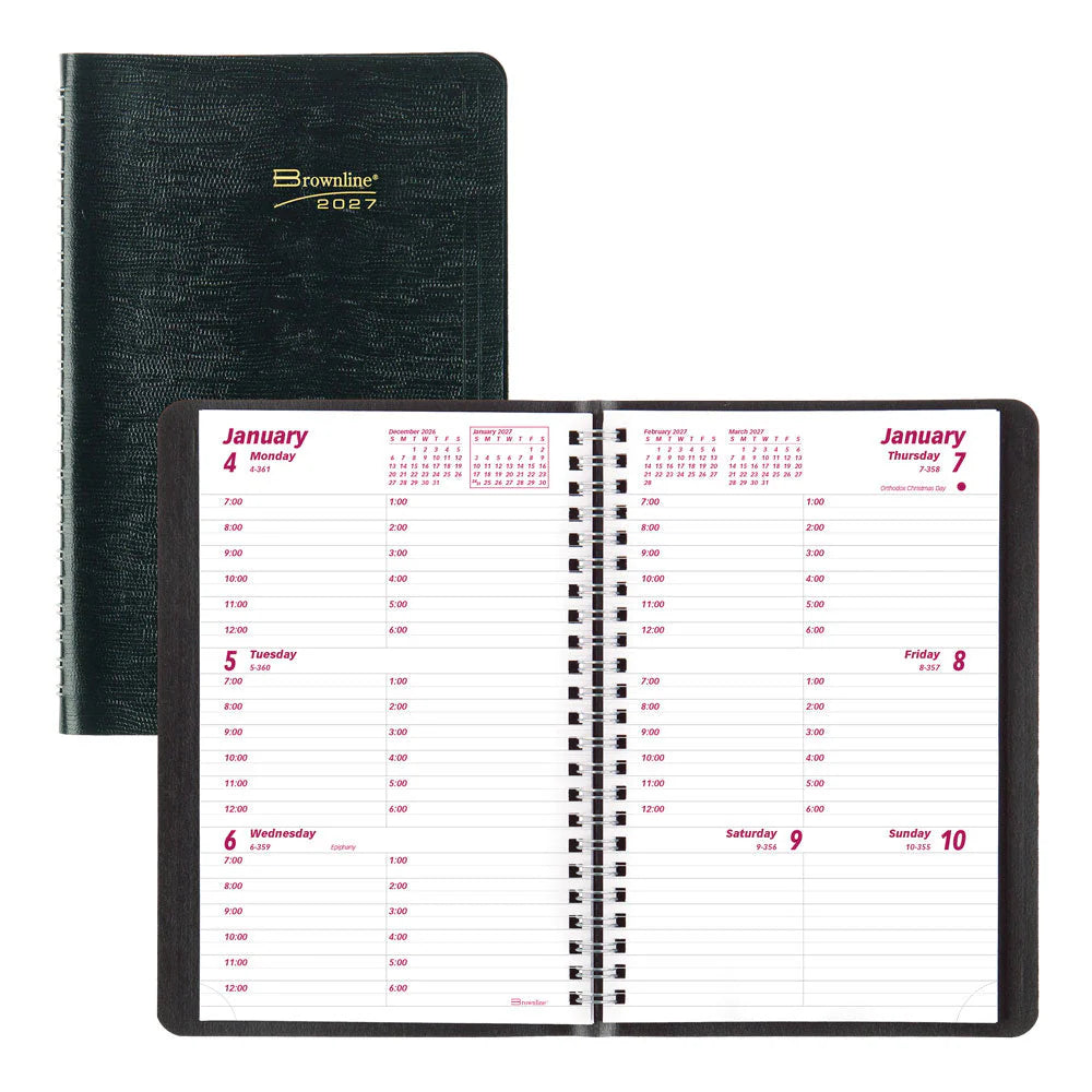BROWNLINE - 2027 Essential Weekly Planner - Appointment Book - English -  Black - CB100.BLK