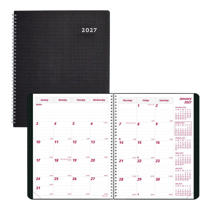 BROWNLINE - 2027 Duraflex Monthly Planner - 14-months - English - Black