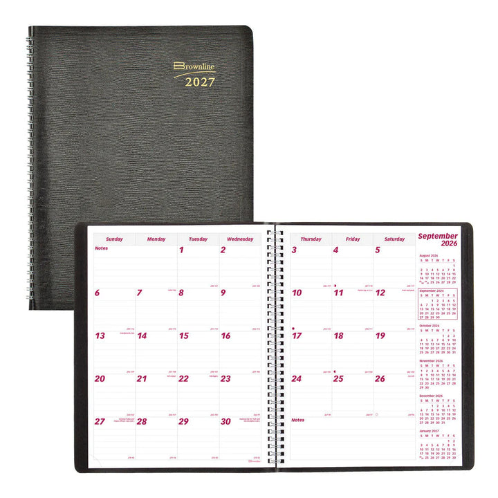 BROWNLINE- 2027 Essential Monthly Planner - 16 months - English - Black - CB1260.BLK