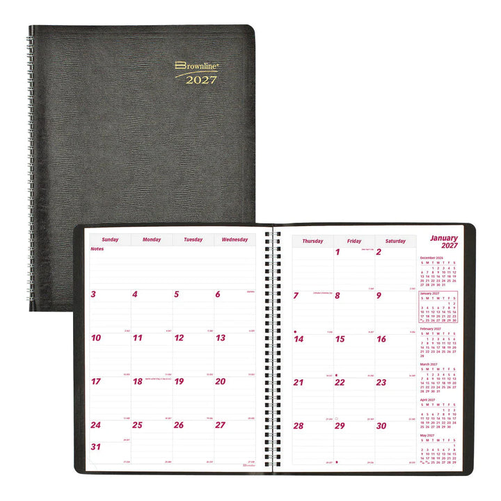 BROWNLINE - 2027 Essential Monthly Planner - 14-month - English - Black - CB1262.BLK