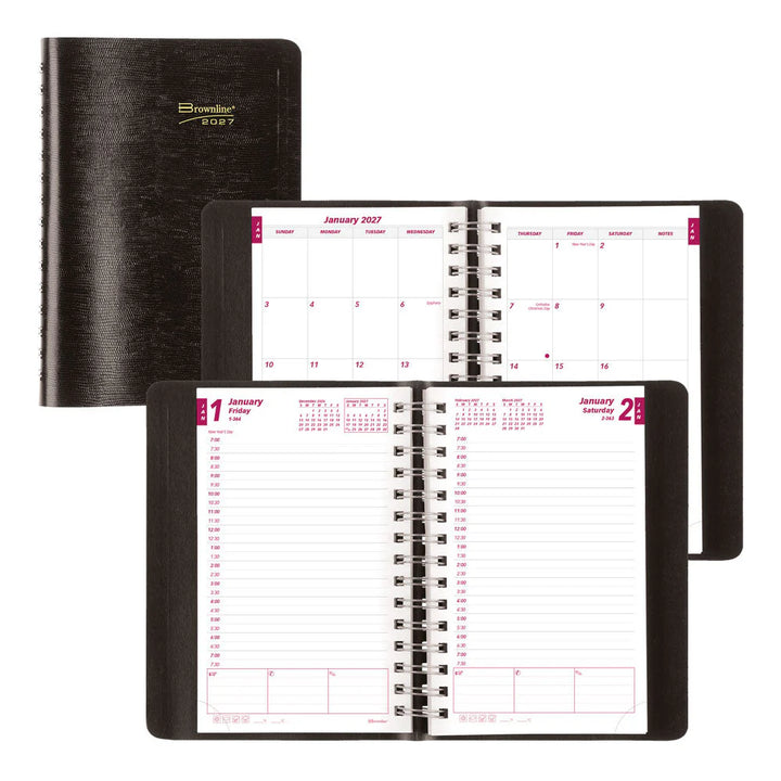 BROWNLINE - 2027 Essential Daily Planner - Appointment Book - English -  Black - CB634W.BLK