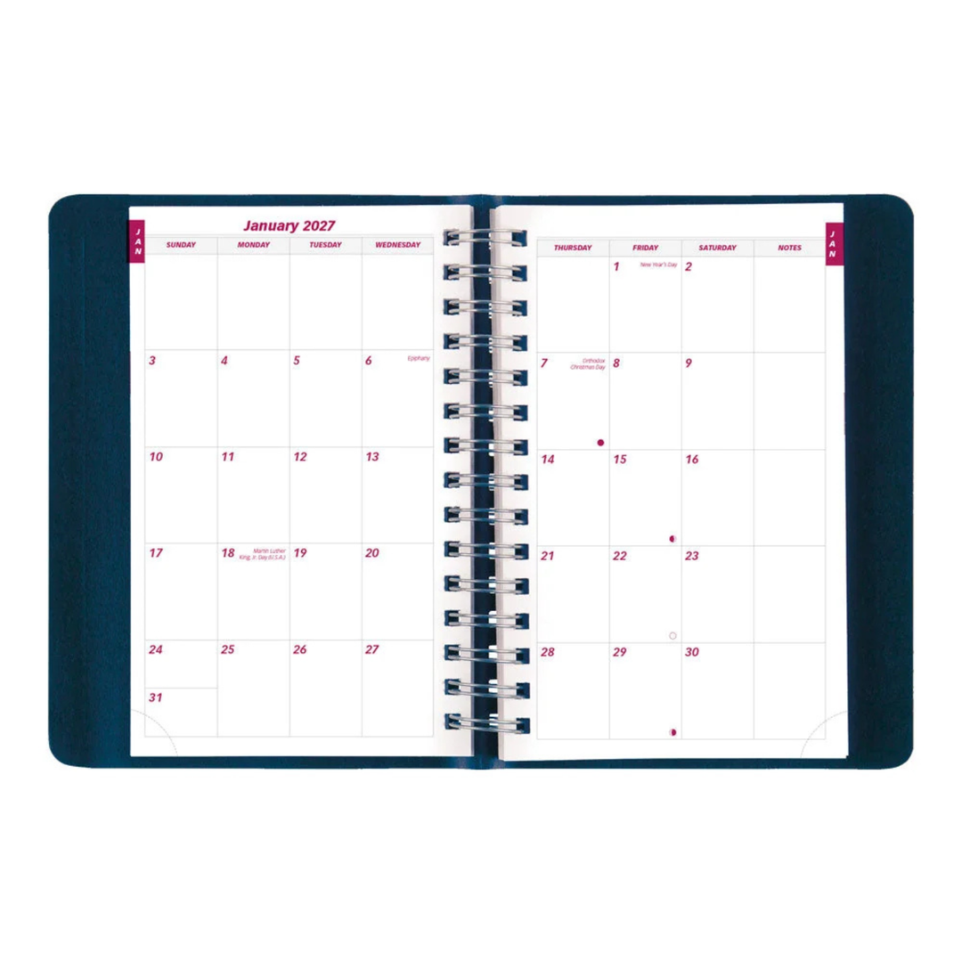 Brownline 2027 - Wire Daily Planner - Soft Cover - Blue - CB634W.BLU