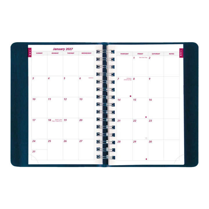 Brownline 2027 - Wire Daily Planner - Soft Cover - Blue - CB634W.BLU