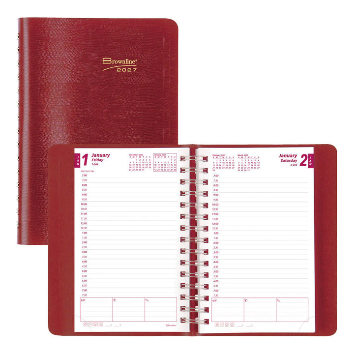 BROWNLINE - 2027 Essential Daily Planner - Appointment Book - English -  Red - CB634W.RED
