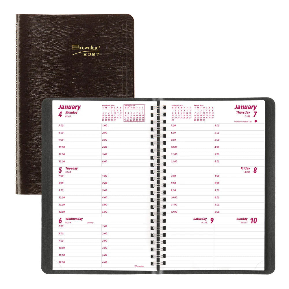 BROWNLINE - 2027 Essential Weekly Planner - Appointment Book - English - Black - CB75.BLK