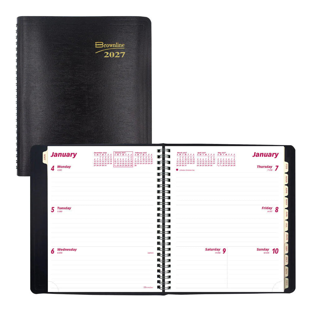 BROWNLINE - 2027 Essential Weekly Planner - English - Black