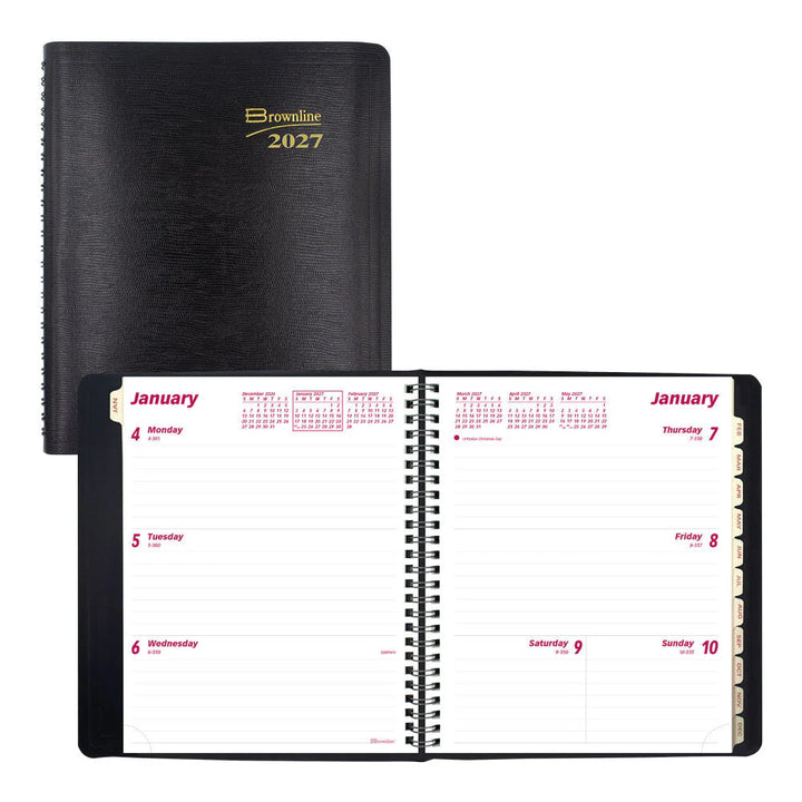 BROWNLINE - 2027 Essential Weekly Planner - English - Black