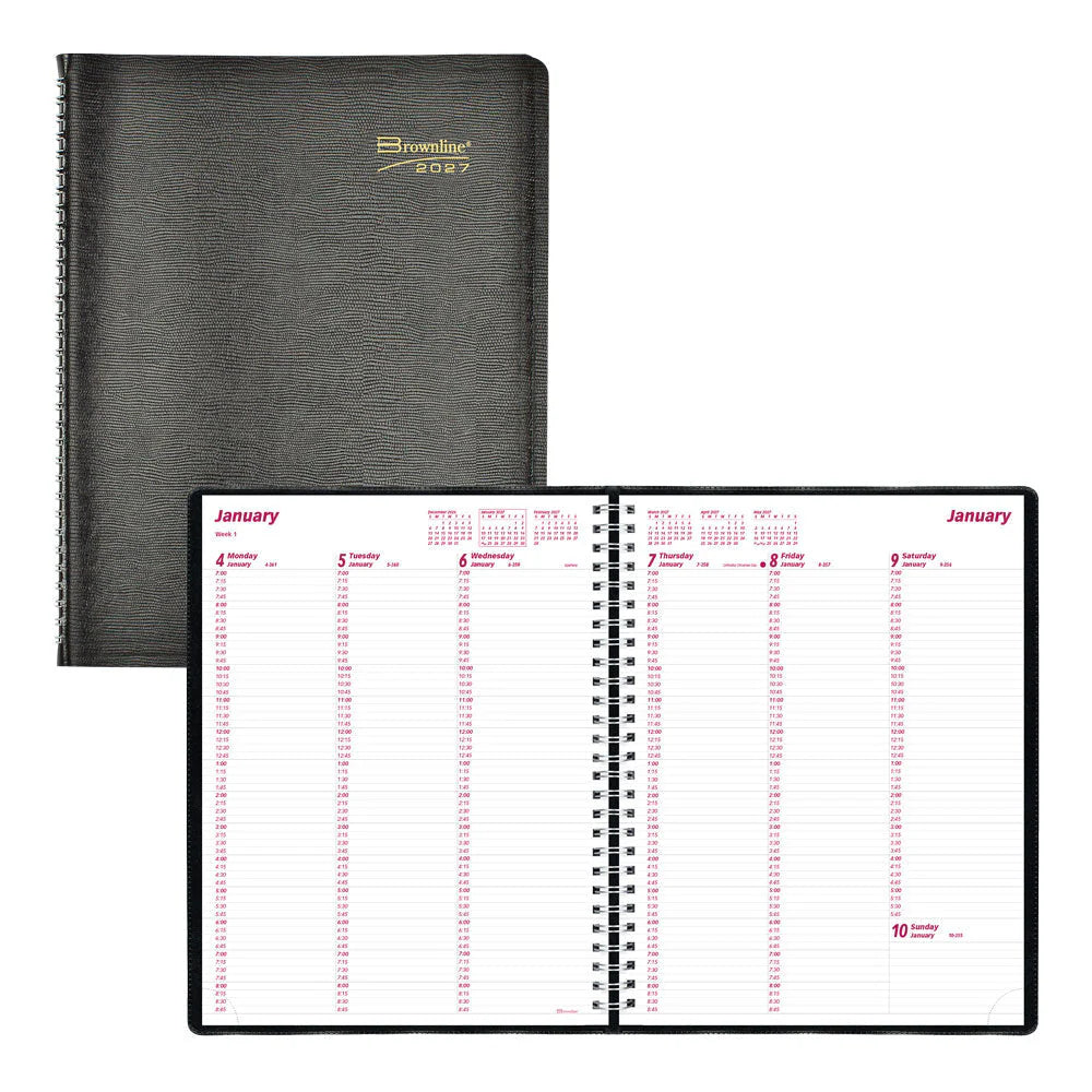 BROWNLINE - 2027 Essential Weekly Planner - Appointment Book - English - Black - CB950.BLK