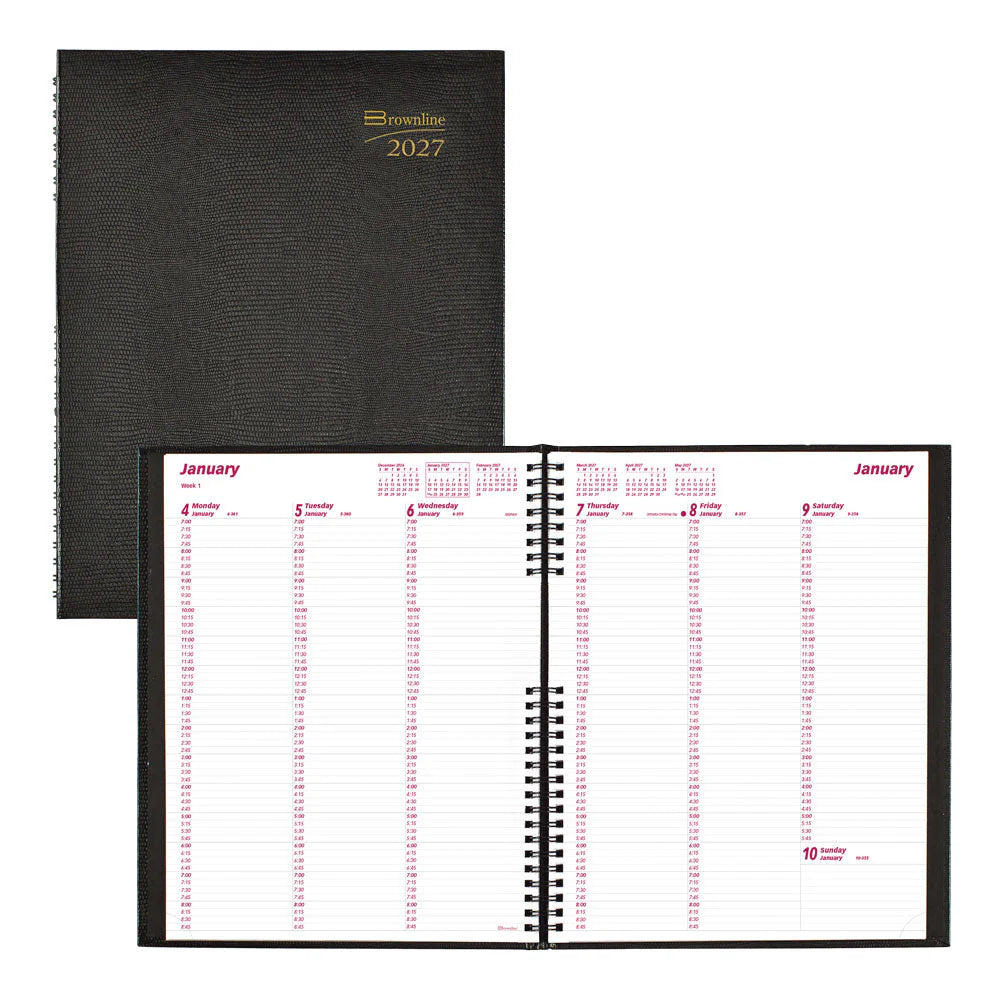 BROWNLINE - 2027 CoilPro Weekly Planner - Appointment Book - English - Black