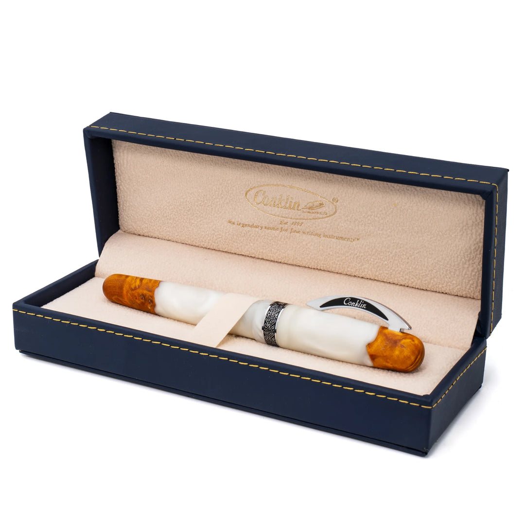 Conklin 1898 - Limited Edition Fountain Pen - Spectra Fusion - Chrome Trim - White
