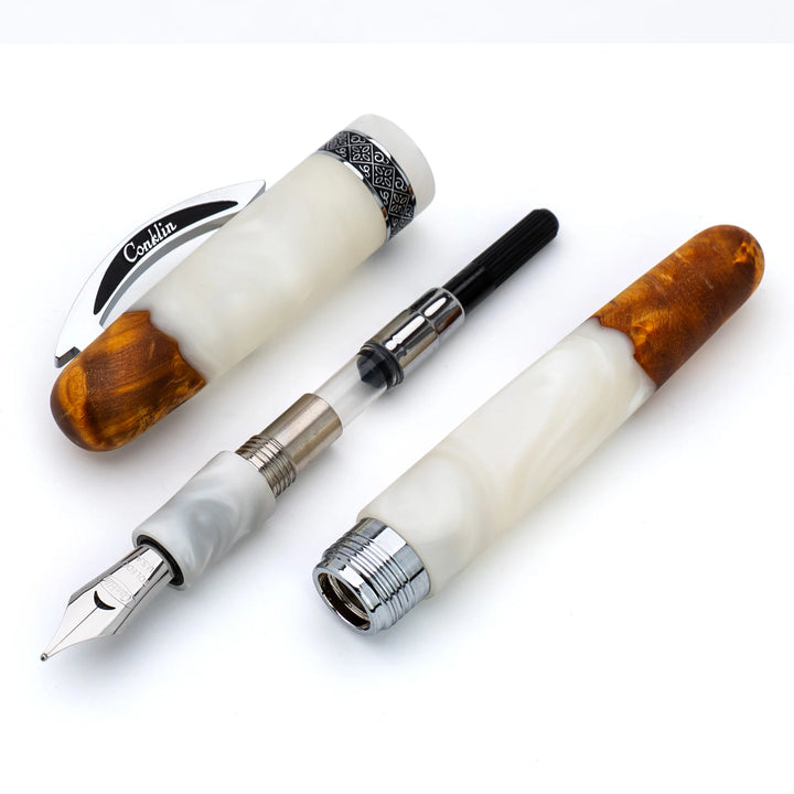 Conklin 1898 - Limited Edition Fountain Pen - Spectra Fusion - Chrome Trim - White