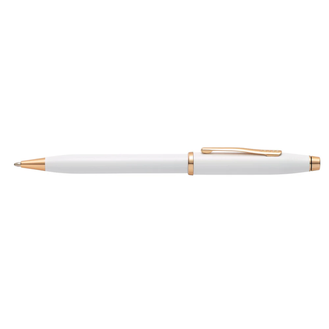 Cross - Century II Ballpoint Pen - Pearlescent White with Rose Gold Trim