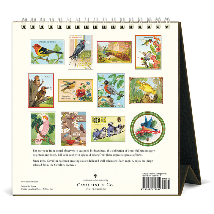 Cavallini & Co - 2026 Desk Calendar - Birds