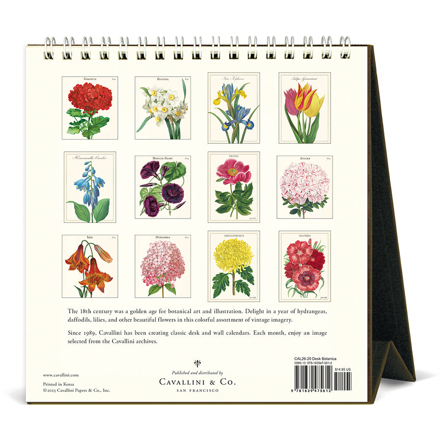Cavallini & Co - 2026 Desk Calendar - Botanica