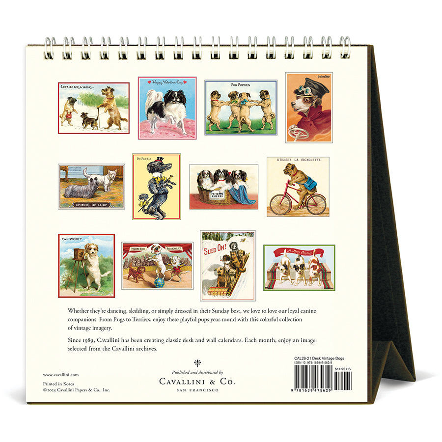 Cavallini & Co - 2026 Desk Calendar - Dogs