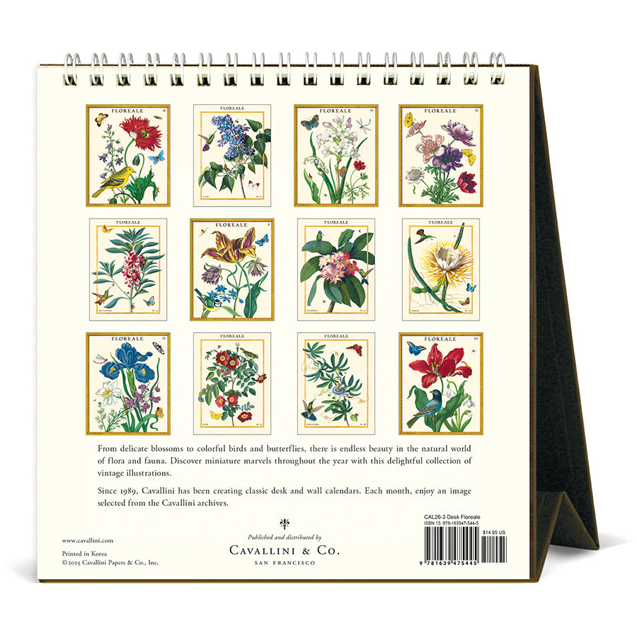 Cavallini & Co - 2026 Desk Calendar - Floreale