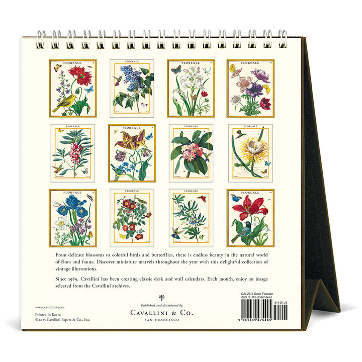 Cavallini & Co - 2026 Desk Calendar - Floreale