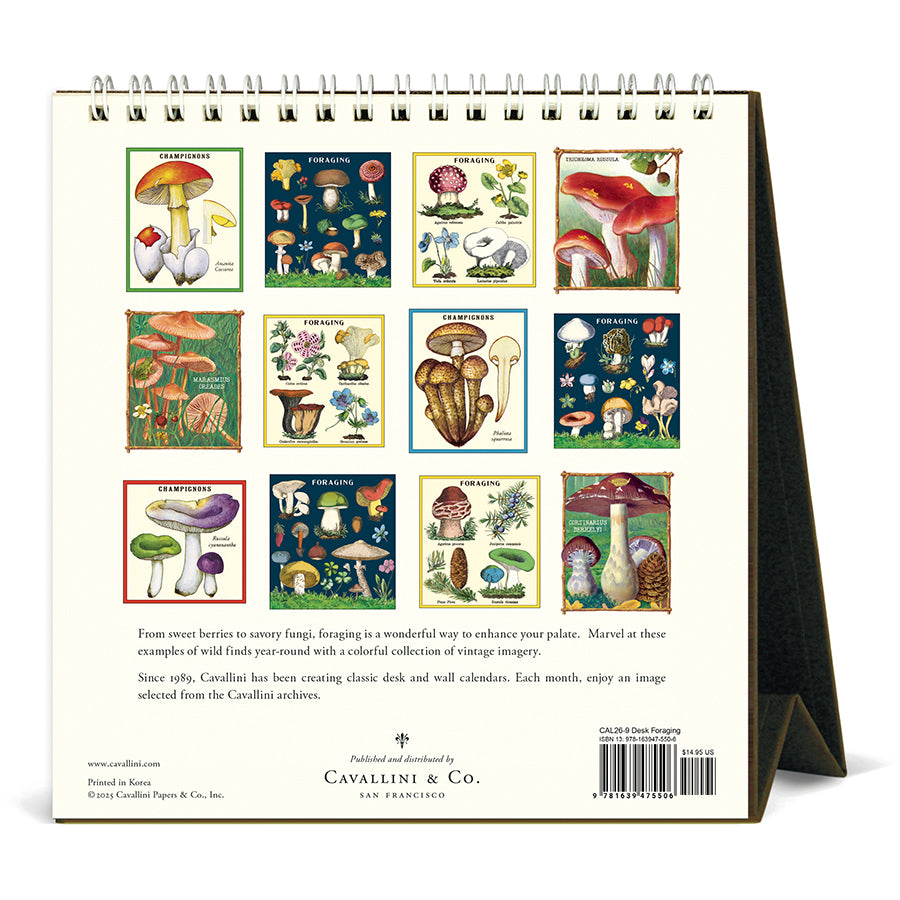 Cavallini & Co - 2026 Desk Calendar - Foraging