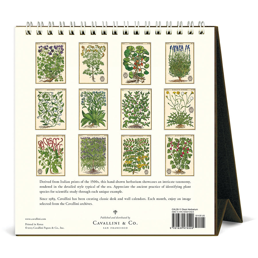 Cavallini & Co - 2026 Desk Calendar - Herbarium
