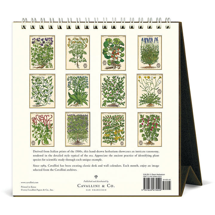 Cavallini & Co - 2026 Desk Calendar - Herbarium