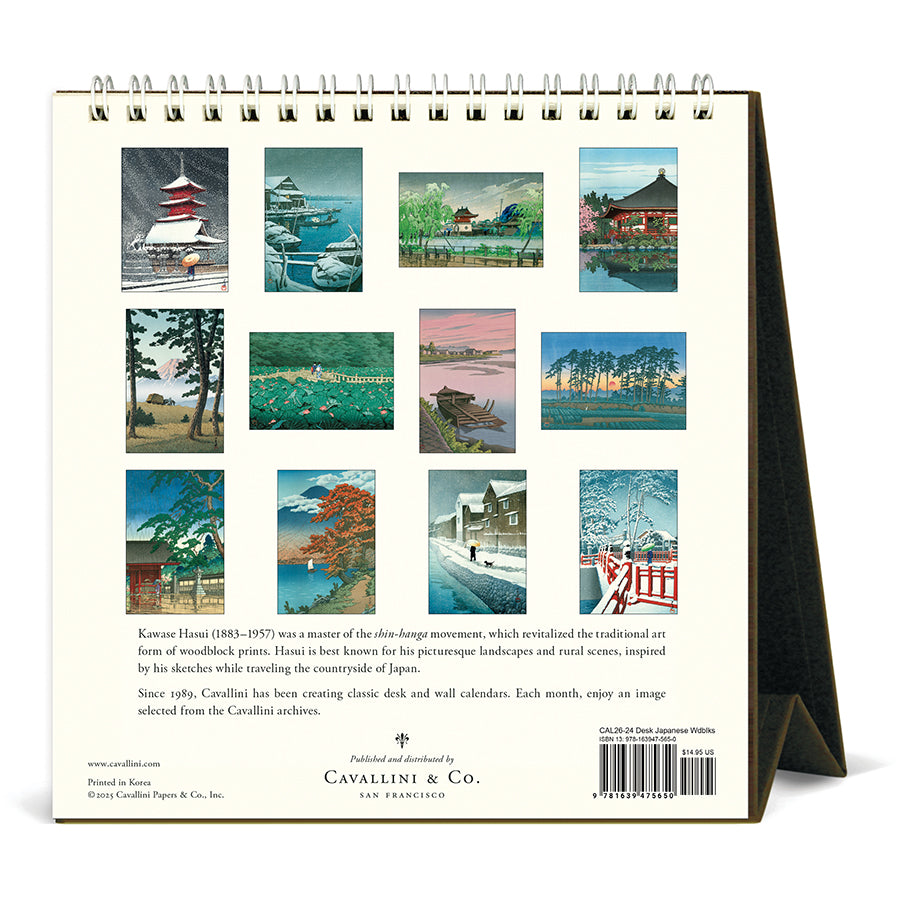 Cavallini & Co - 2026 Desk Calendar - Japanese Woodblocks