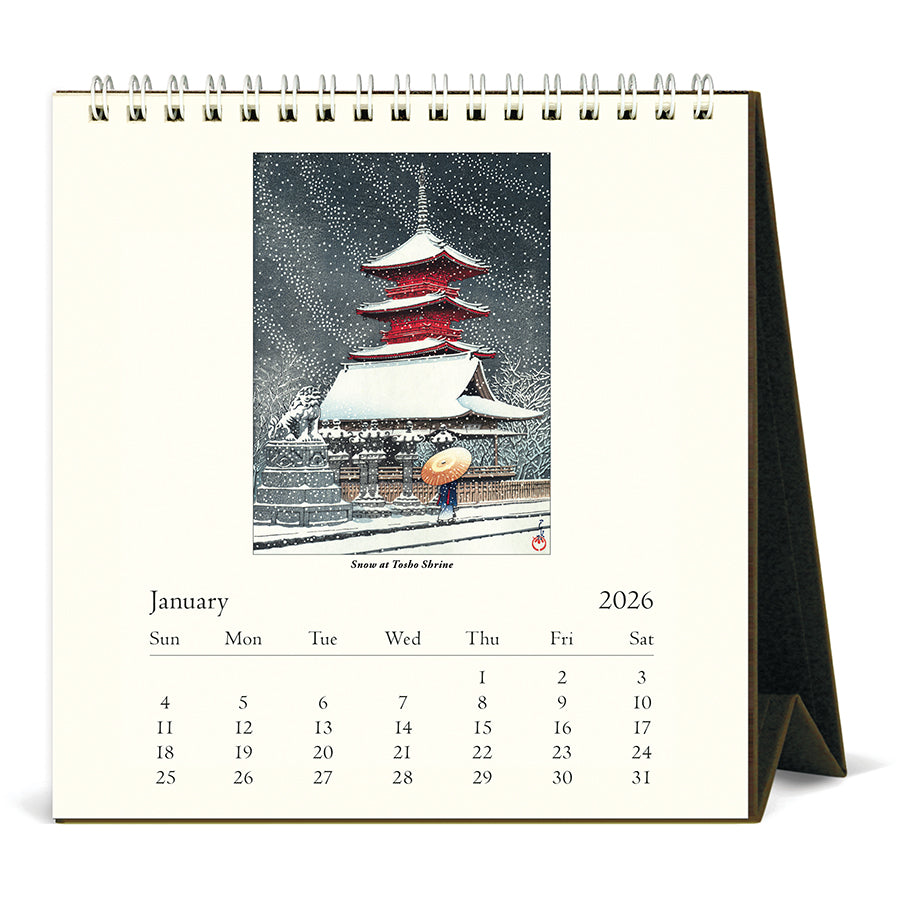 Cavallini & Co - 2026 Desk Calendar - Japanese Woodblocks
