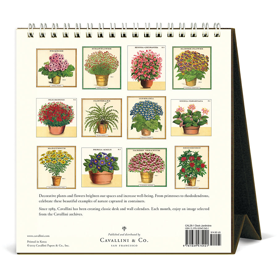 Cavallini & Co - 2026 Desk Calendar - Jardiniere