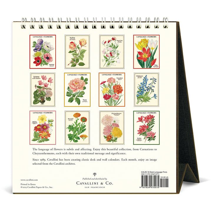 Cavallini & Co - 2026 Desk Calendar - Language of Flowers
