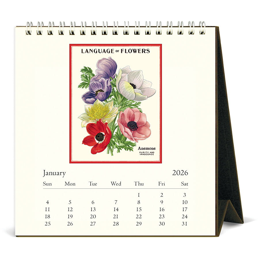 Cavallini & Co - 2026 Desk Calendar - Language of Flowers