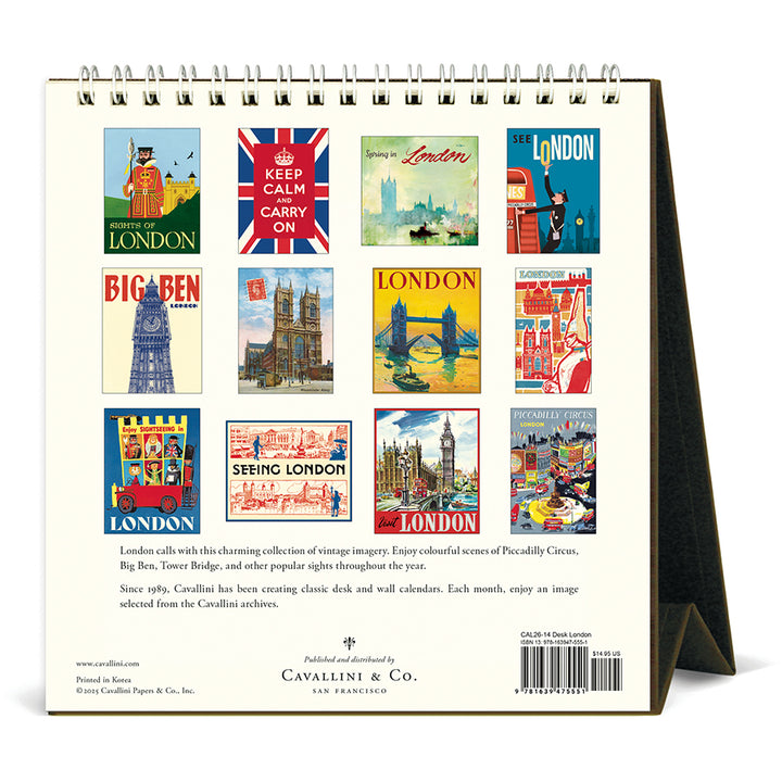 Cavallini & Co - 2026 Desk Calendar - London
