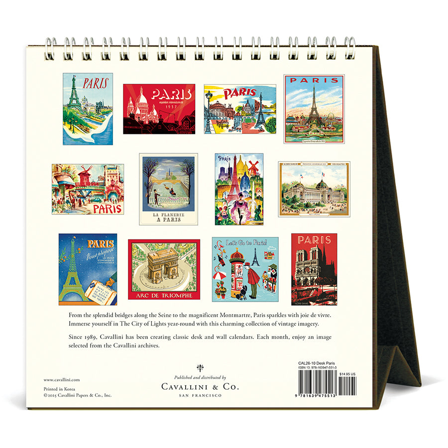 Cavallini & Co - 2026 Desk Calendar - Paris