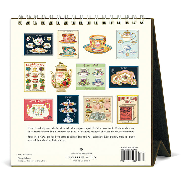 Cavallini & Co - 2026 Desk Calendar - Tea Time