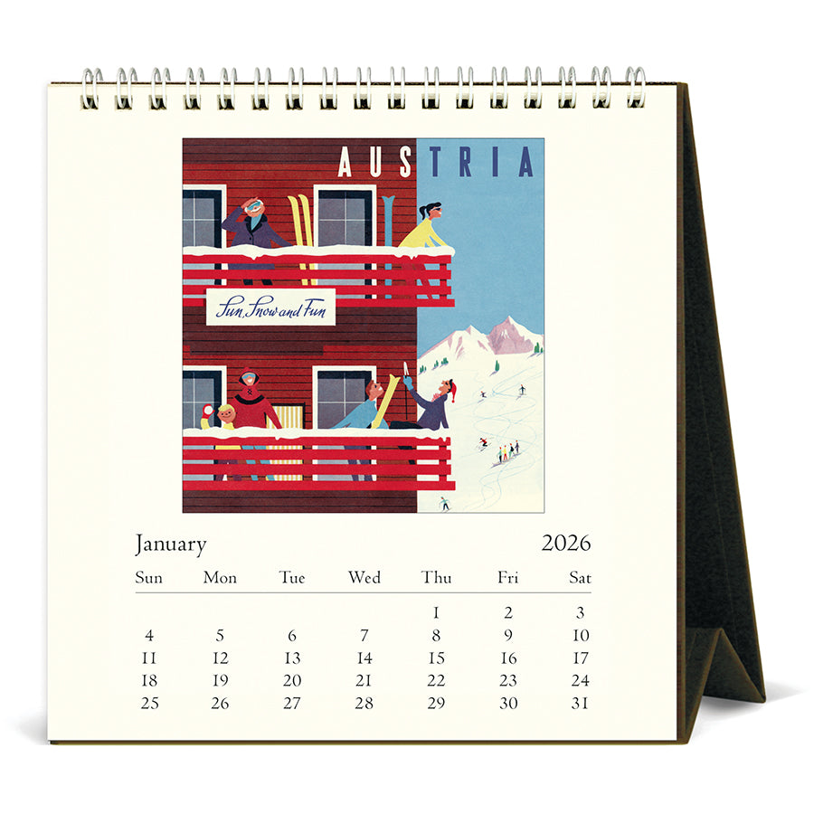Cavallini & Co - 2026 Desk Calendar - Vintage Travel