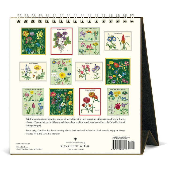 Cavallini & Co - 2026 Desk Calendar - Wildflowers