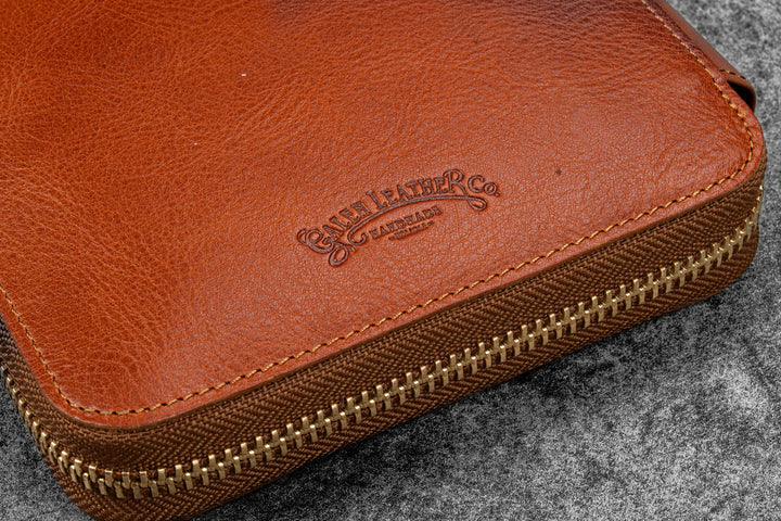 Galen Leather - Legacy Leather Zip Pen Case for 12 Pens - A6 - Deep Cognac
