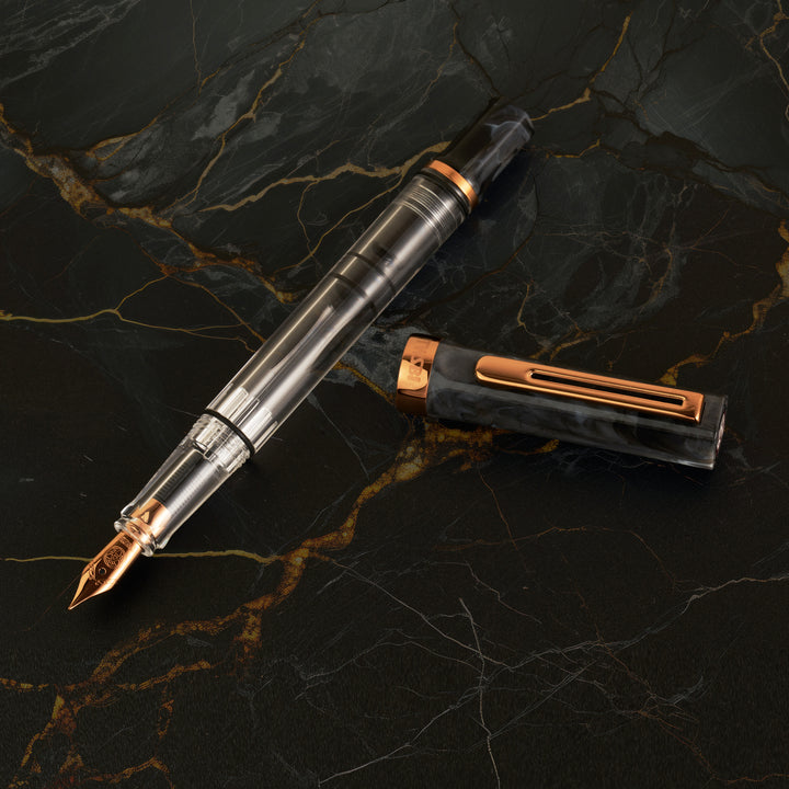 TWSBI - Eco Fountain Pen - Black Marble with Bronze Trim