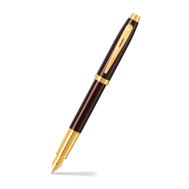 Sheaffer - 100 Fountain Pen - Coffee Brown with Gold Trim