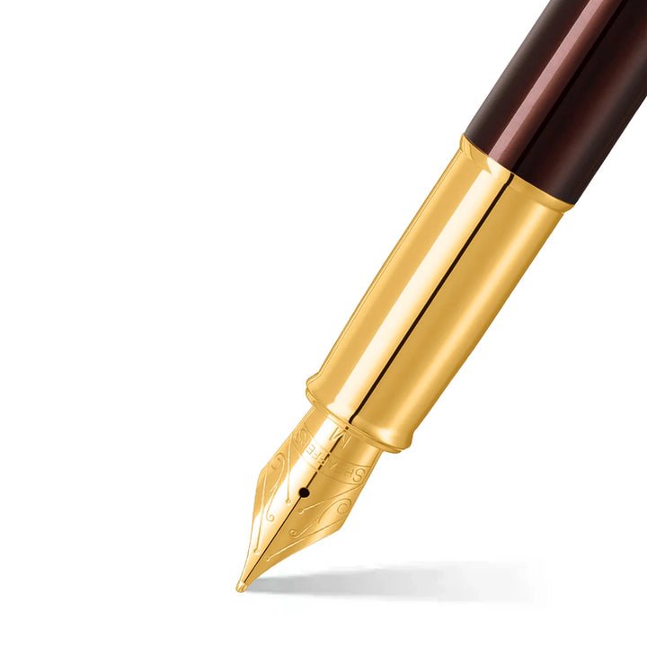 Sheaffer - 100 Fountain Pen - Coffee Brown with Gold Trim