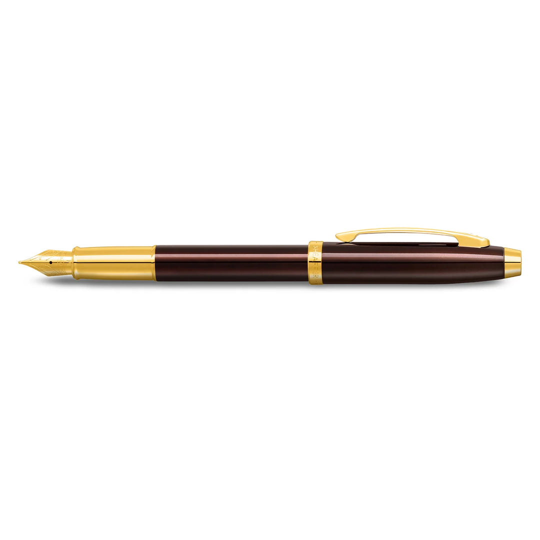 Sheaffer - 100 Fountain Pen - Coffee Brown with Gold Trim