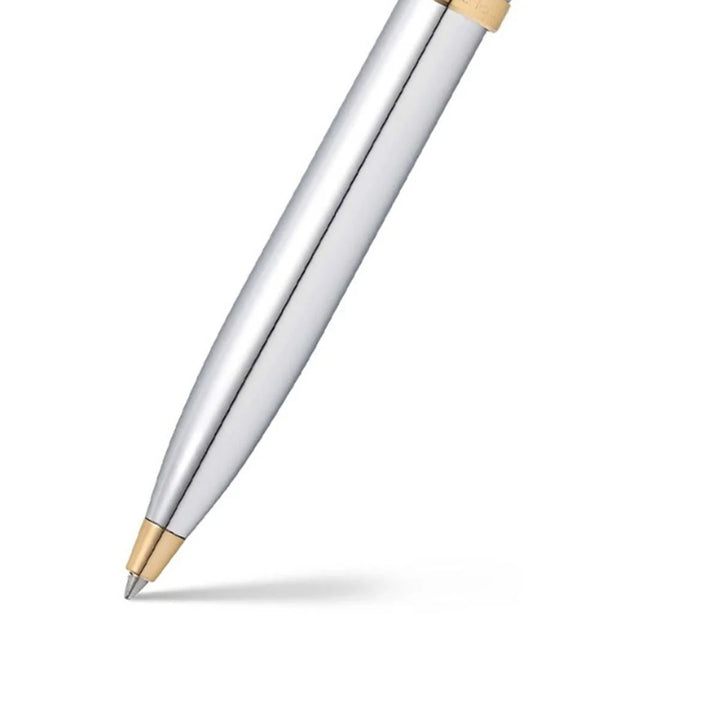 Sheaffer - 100 Ballpoint Pen - Chrome with Gold Tone Trim