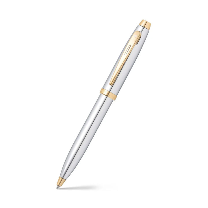 Sheaffer - 100 Ballpoint Pen - Chrome with Gold Tone Trim