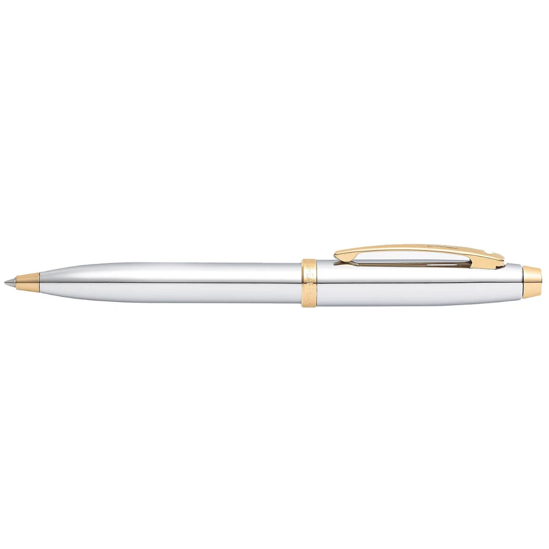 Sheaffer - 100 Ballpoint Pen - Chrome with Gold Tone Trim