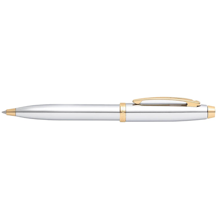 Sheaffer - 100 Ballpoint Pen - Chrome with Gold Tone Trim