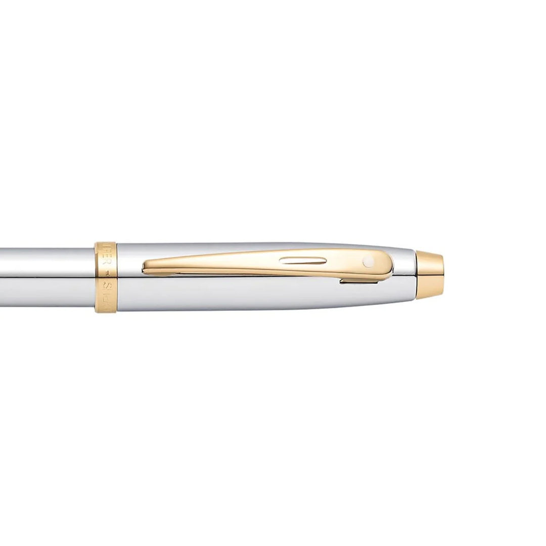 Sheaffer - 100 Ballpoint Pen - Chrome with Gold Tone Trim