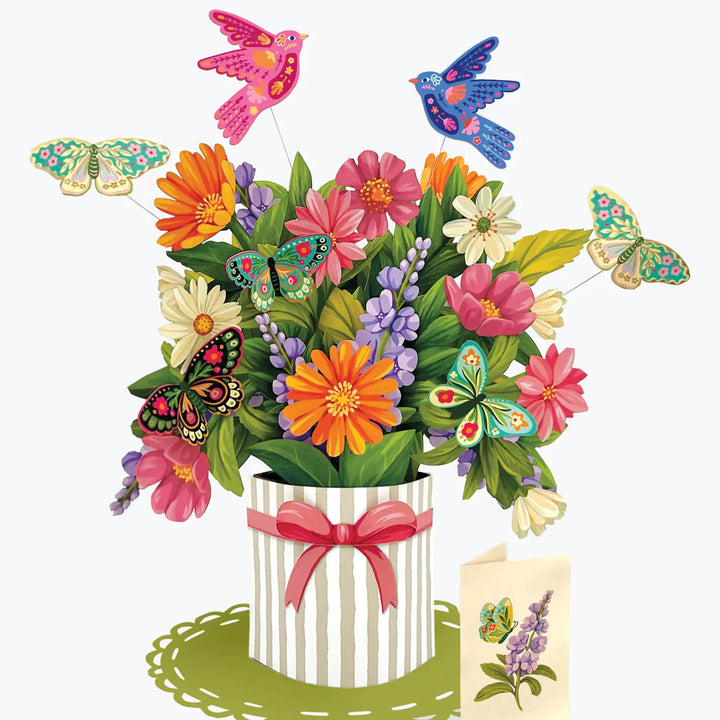 Fresh Cut Paper - Life Sized Pop-Up Flower Bouquet with Note Card - Enchanted Garden
